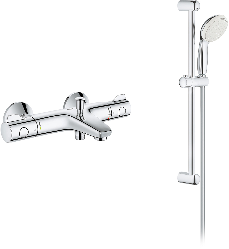 

Смеситель для ванны GROHE Grohtherm 800 34567000 с душевым гарнитуром Tempesta 100 26162001