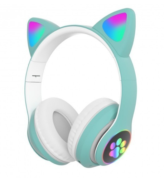 

Беспроводные LED наушники Cat Ear STN-28 с кошачьими ушками Мятные