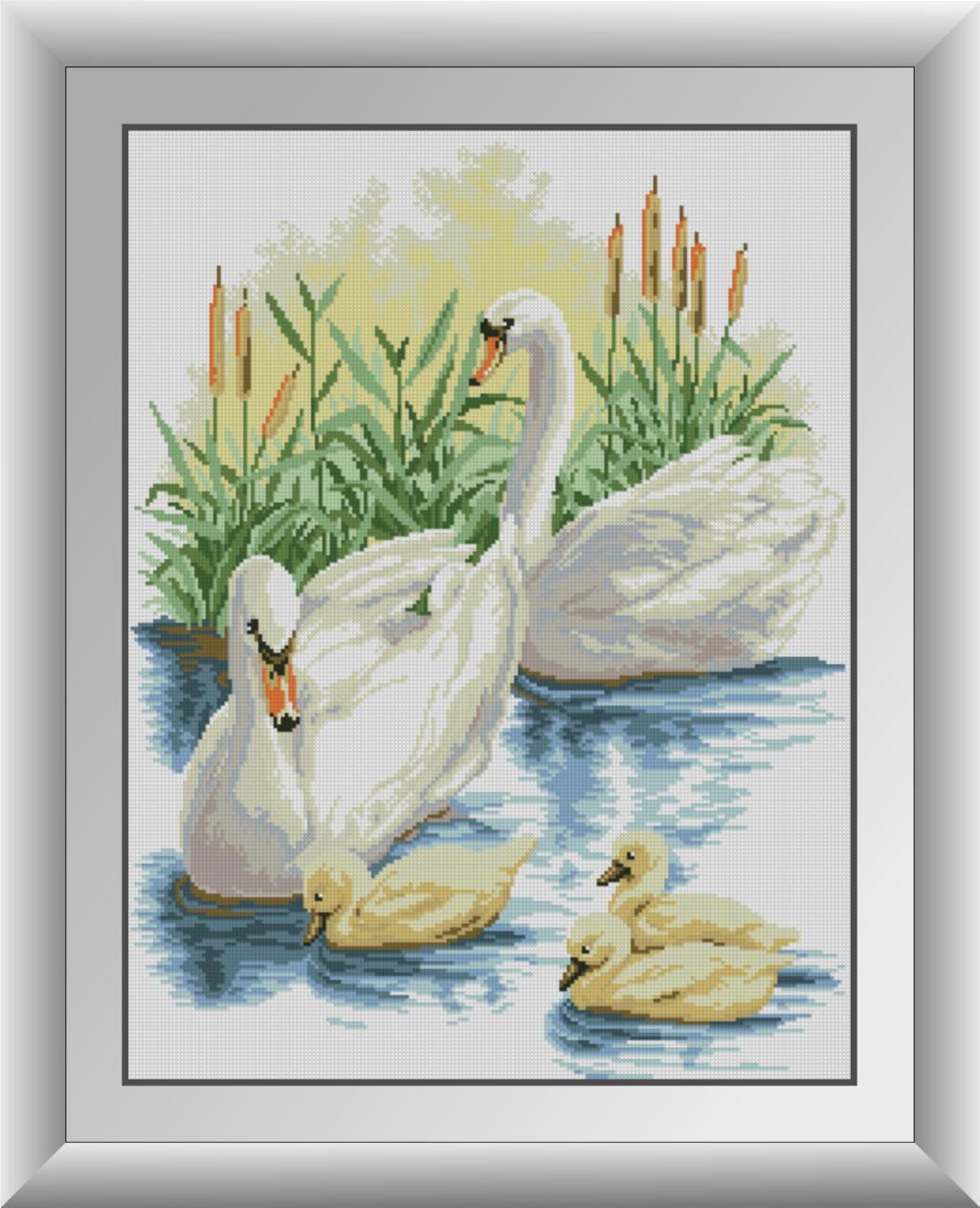 

Алмазная мозаика Семья лебедей Dream Art 30410 48x63см 21 цветов, квадр.стразы, полная зашивка. Набор алмазной вышивки