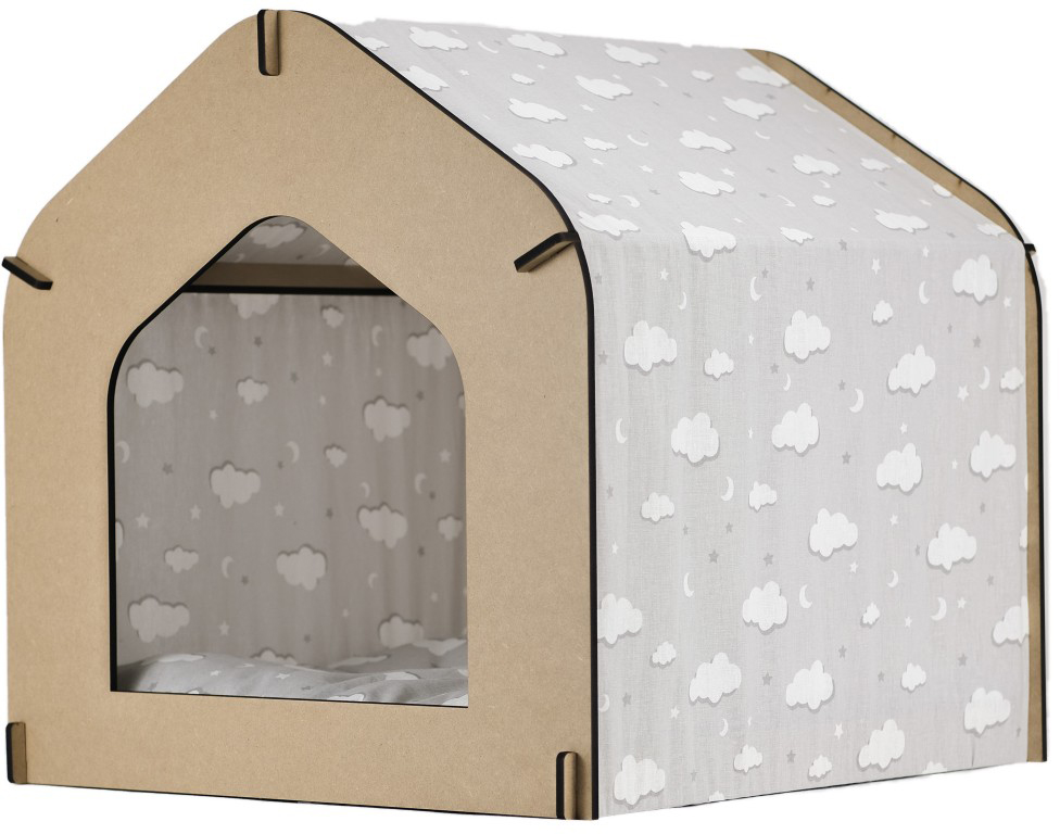 

Домик-лежак для домашних животных Фортнокс FX Home каркасный с подушкой 48х46х46 см Серый