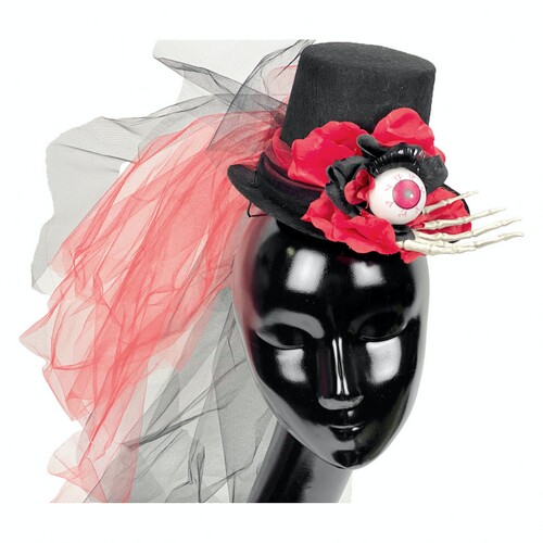 

Шляпка Skeleton Eye с фатой SETA Decor 19-982BLK-RD