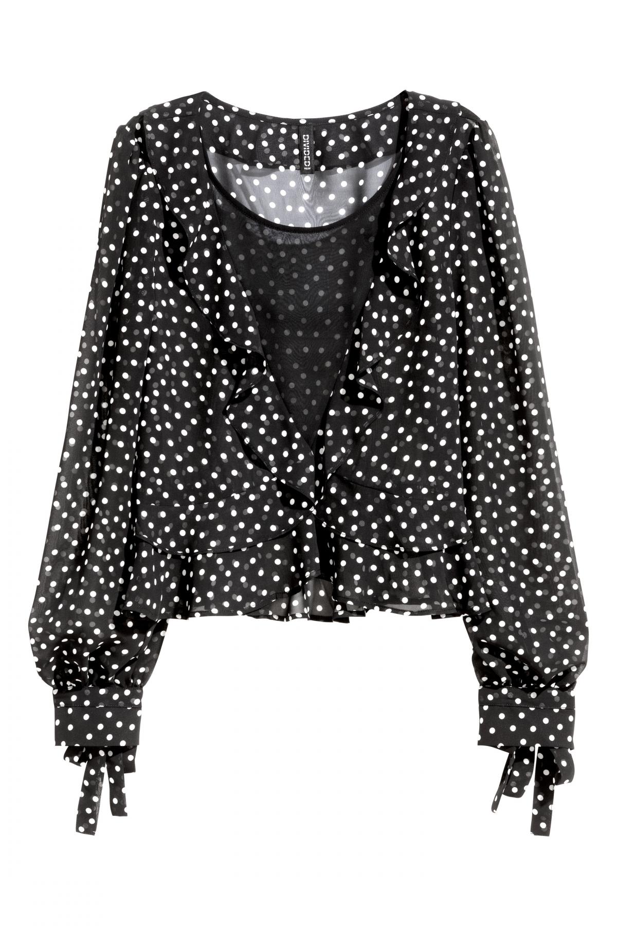 

Блузка с оборками H&M 40 Черная