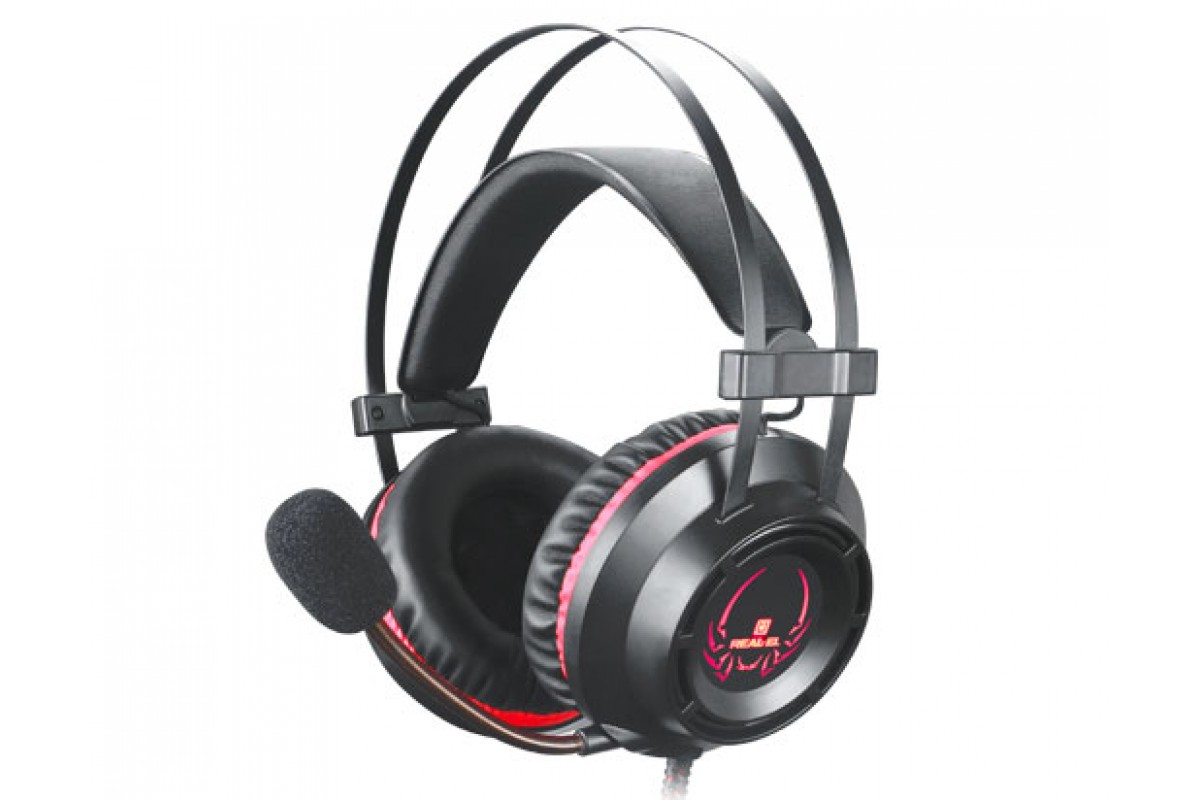 

Наушники игровые REAL-EL GDX-7450 c подсветкой и микрофоном Чёрные