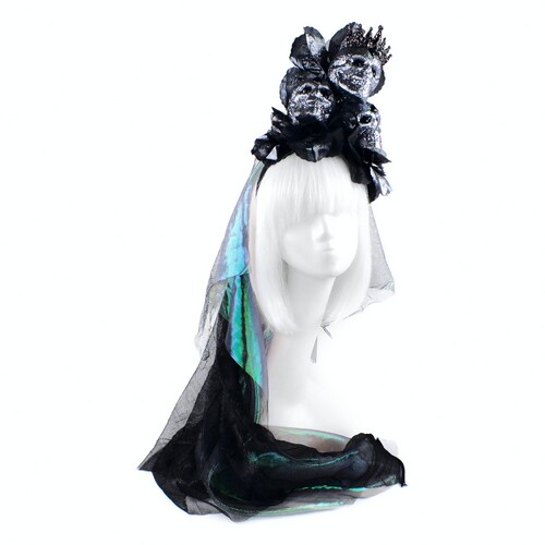 

Обруч La Reina de Noche c фатой SETA Decor 19-926BLK-SL