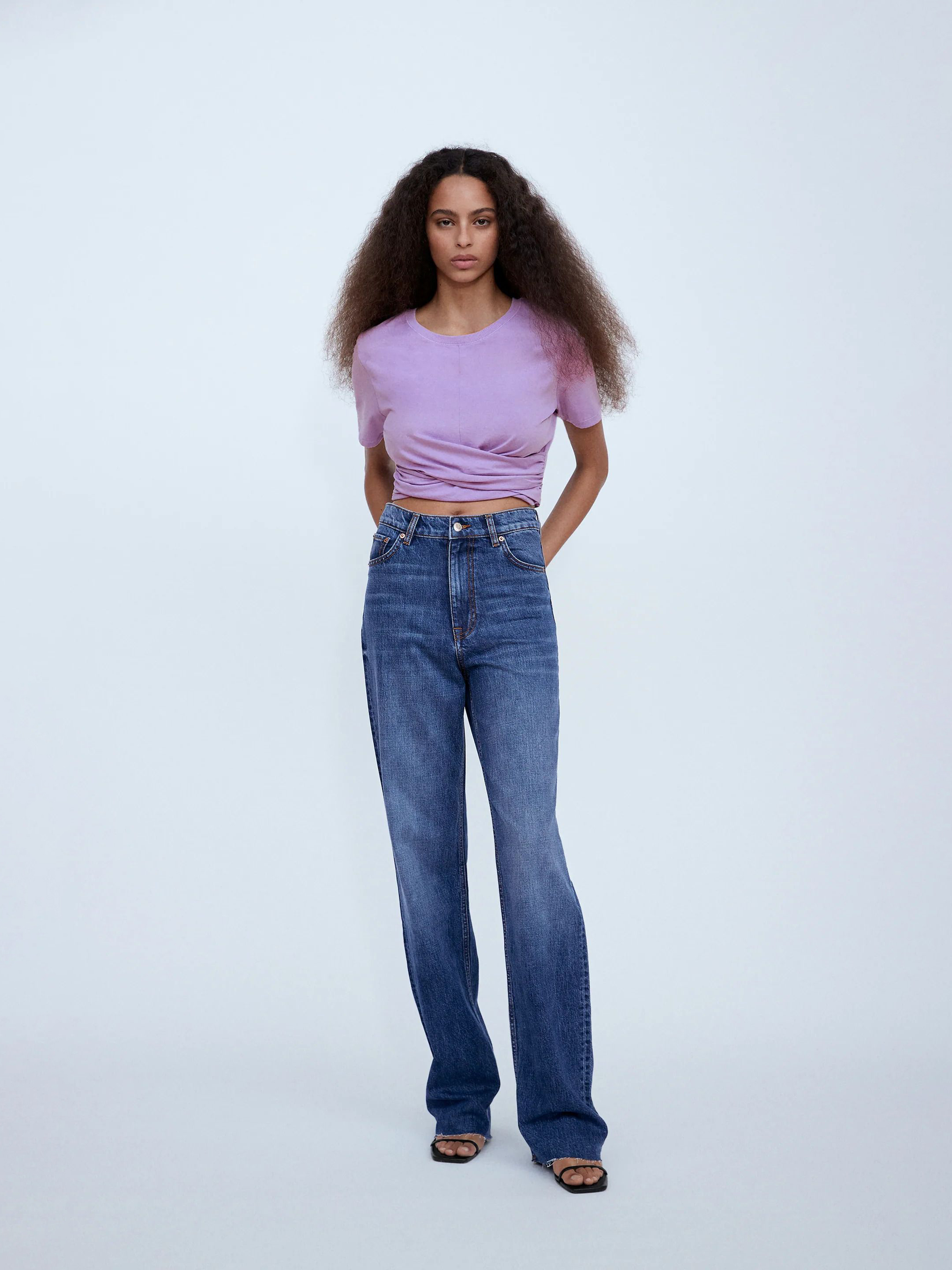 

Футболка Zara 0264-047-629  Сиреневая, Футболка Zara 0264-047-629 M Сиреневая