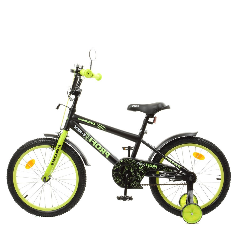

Влосипед двухколесный для детей 7-10 лет, колеса 18 дюймов, стальная рама, доп колеса, защита цепи, PROF1