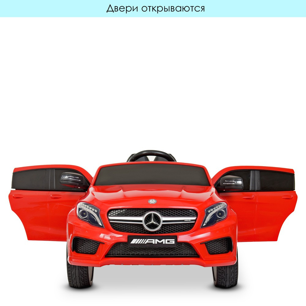 

Электромобиль Mercedes для ребенка. С 4х35W и сиденье из экокожи. Со световым и звуковым эффектом. Красный