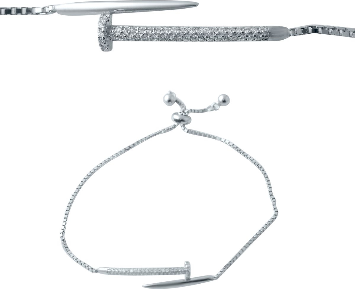 

Серебряный браслет SilverBreeze с фианитами 2038306 adjustable размер, adjustable размер