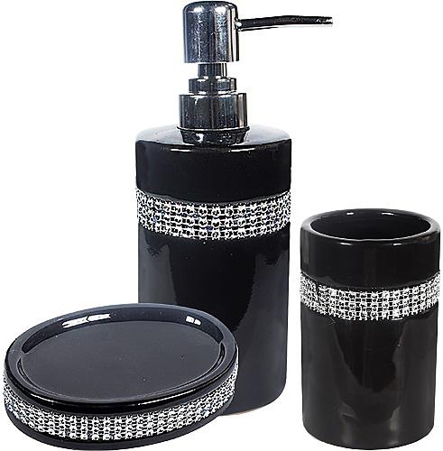 

Набор аксессуаров Anemone Glitter для ванной комнаты: дозатор, мыльница и стакан (ST-889-07-012)