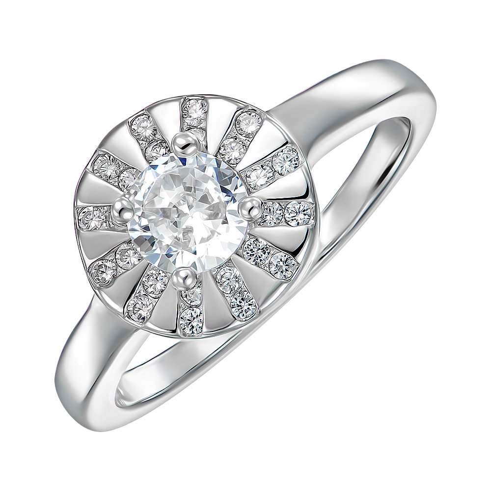 

Серебряное кольцо с фианитами 000152409 16.5 размера