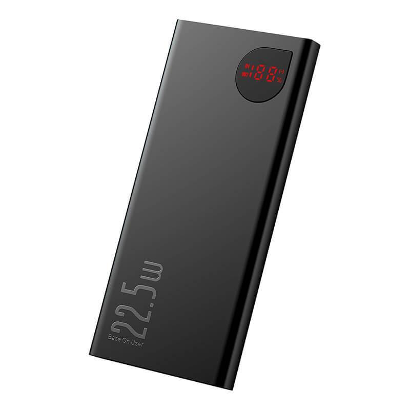 

Повербанк на 10000mAh BASEUS Adaman Metal Digital Display Power Bank (2USB/Type-C/Lightning, 22.5W/5A). Black