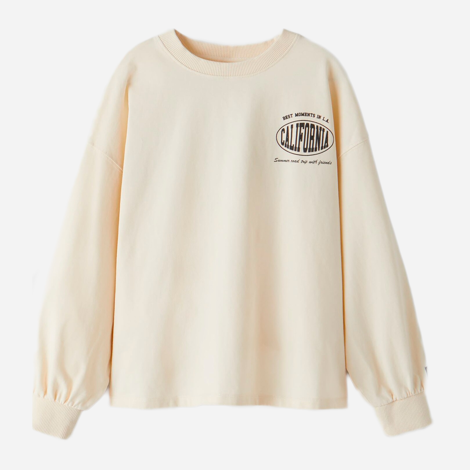 

Свитшот Zara 9006-594-725 130 см Молочный надпись