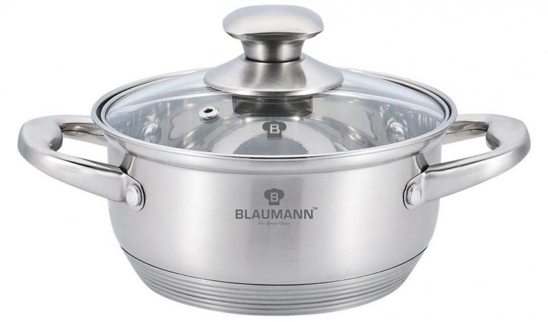 

Кастрюля Blaumann Gourmet 3.75л 24х9см из нержавеющей стали со стеклянной крышкой Blaumann BL-3310