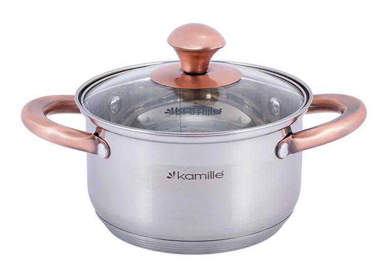 

Кастрюля Kamille Catalin 2л из нержавеющей стали с мерной шкалой Kamille KM-4931