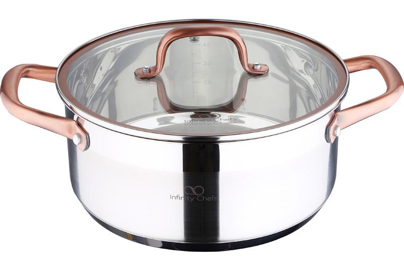 

Кастрюля Bergner Infinity Chefs 4.5л со стеклянной крышкой Infinity Chefs BGIC-3502