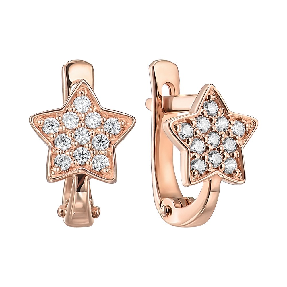 

Серьги из красного золота с фианитами 000152283