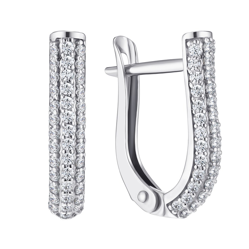 

Серебряные серьги с фианитами 000148694