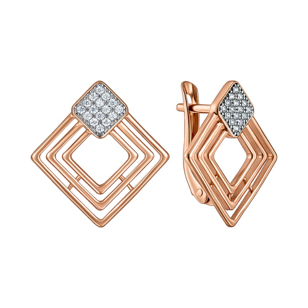 

Серьги из красного золота с фианитами 000152559