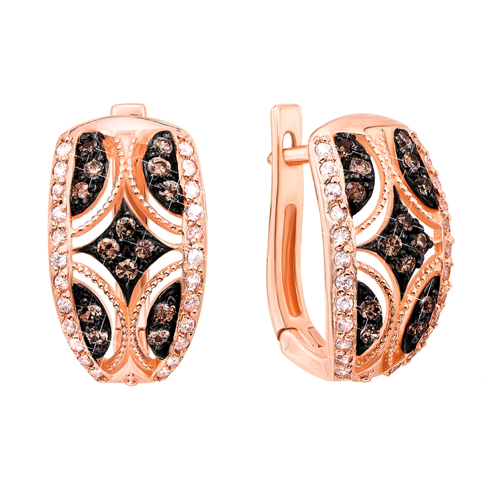 

Серьги из красного золота с фианитами 000103871