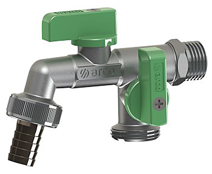 

Кран садовый DOUBLE MAC 1/2х3/4х3/4 D15