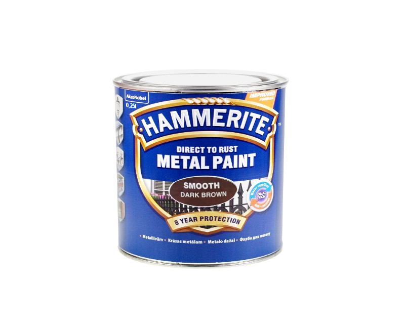 

Эмаль синтетическая HAMMERITE антикоррозионная темно-коричневая 0,25л