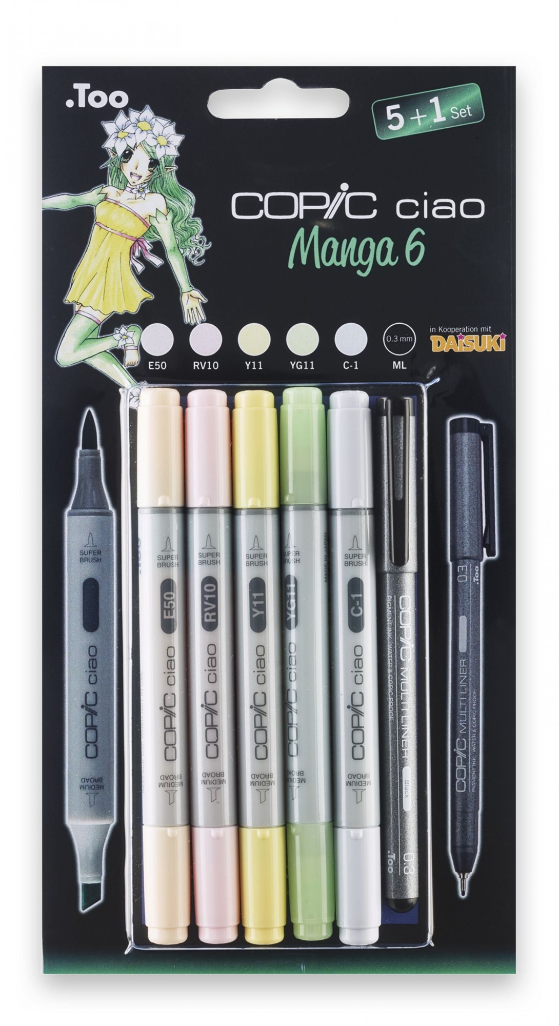 

Набор спиртовых маркеров Copic Ciao Set "5+1" Manga 6, Цвета+лайнер (22075563)