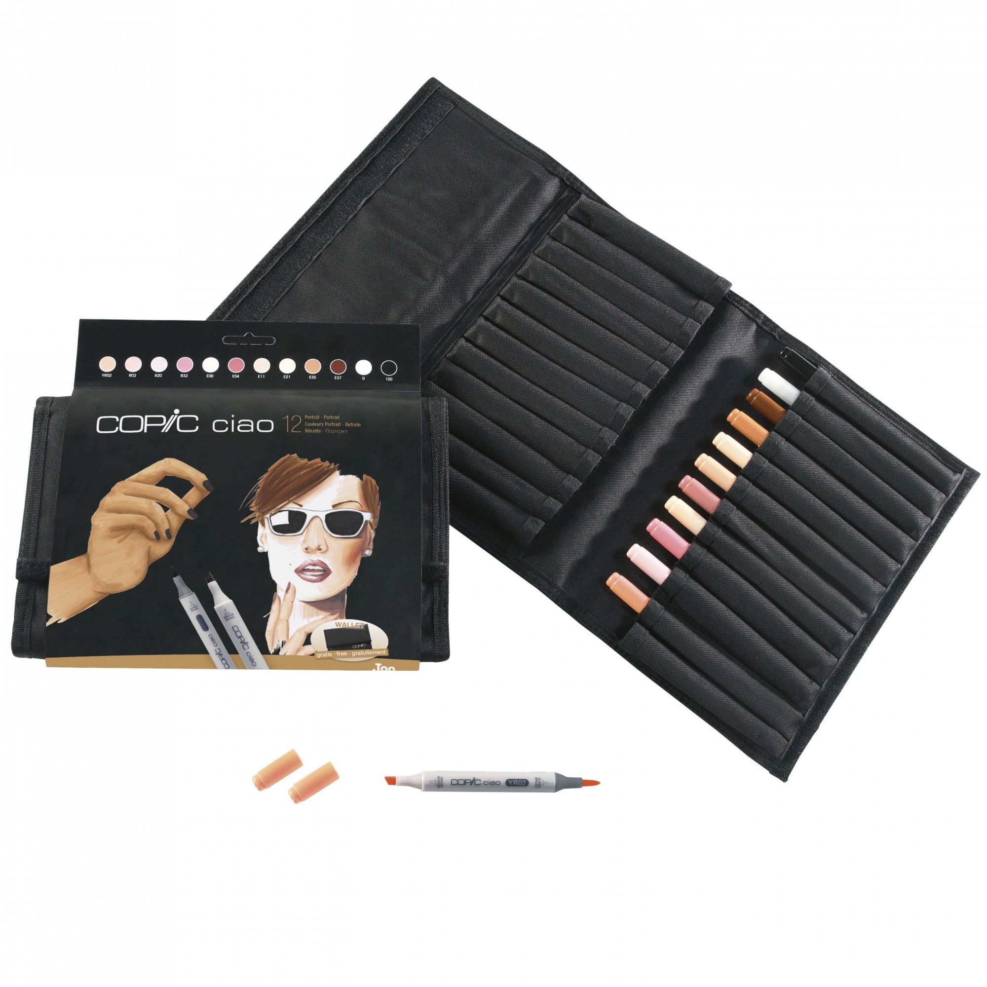 

Набор спиртовых маркеров Copic Ciao Set SkinTones, в футляре 12 шт. (22075735)