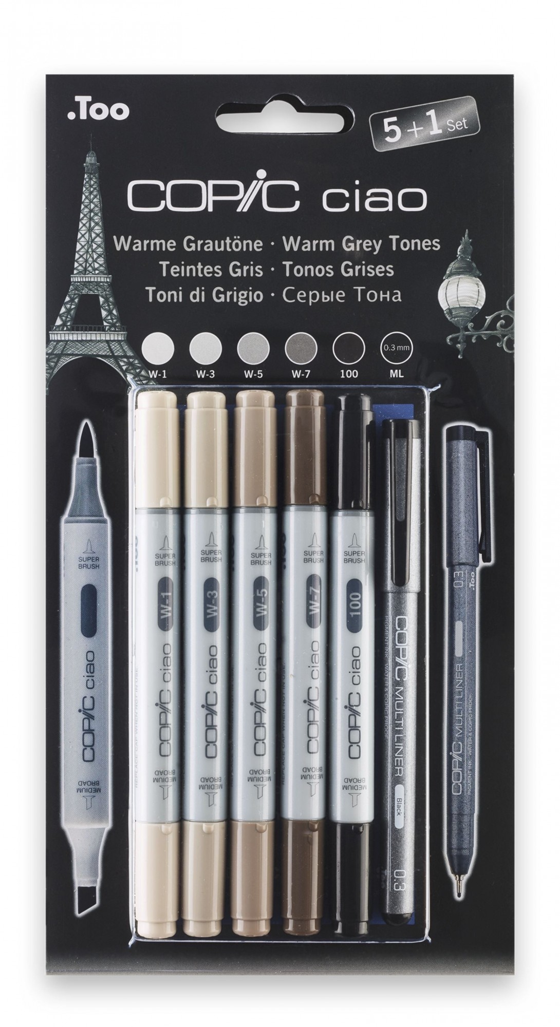 

Набор спиртовых маркеров Copic Ciao Set "5+1", Тепло-серые цвета+лайнер (22075565)