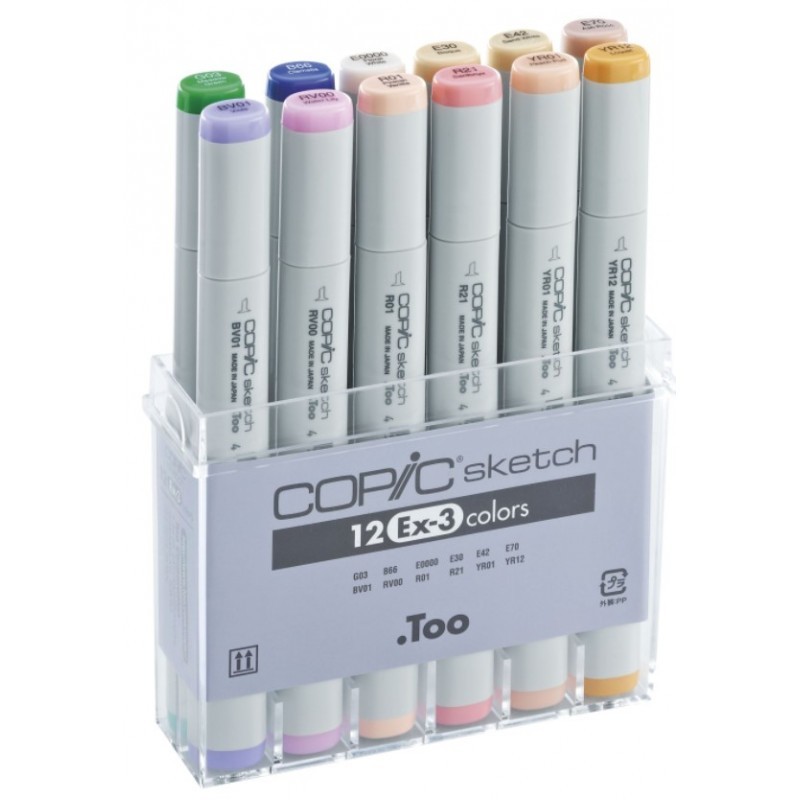 

Набор спиртовых маркеров Copic Sketch Set "EX-3" 12 шт (21075413)