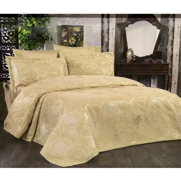 

Винтажное жаккардовое покрывало с наволочками DIAMOND GABRIELLA BEJ 240х260см беж