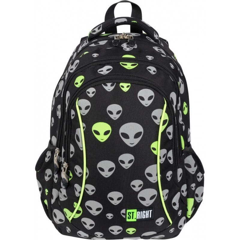 

Рюкзак школьный для мальчика BP-26 REFLECTIVE ALIENS St.Right черный 625749
