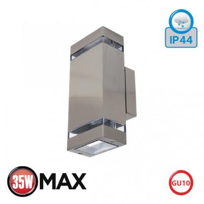 

Светильник уличный садово-парковый фасадный светодиодный LED Horoz Electric "GARDENYA-2" 2xGU10 мат.хром, без лампы настенный