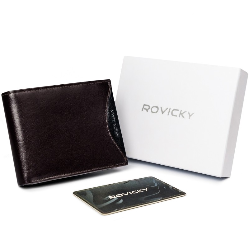 

Кошелек мужской Rovicky 1567-03-BOR-1393 Brown-Black