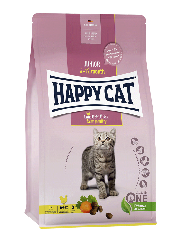 

Сухой корм Happy Cat Junior Geflugel для котят с птицей 4 кг