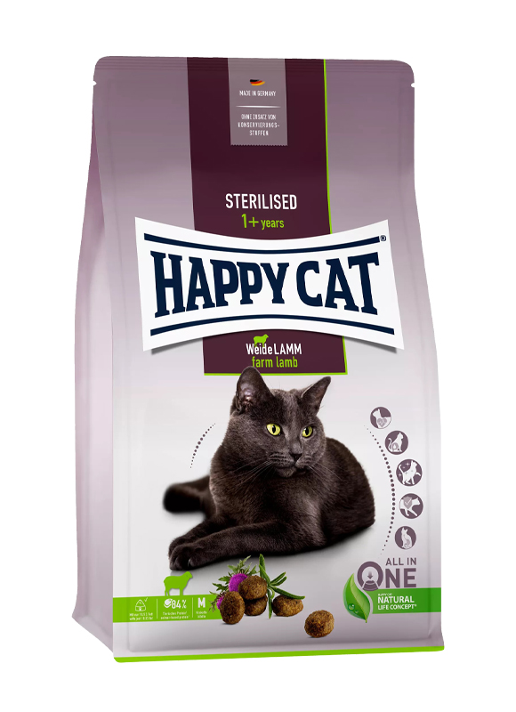 

Сухой корм Happy Cat Sterilised Weide-Lamm для стерилизованных кошек и кастрированных котов с ягненком 10 кг