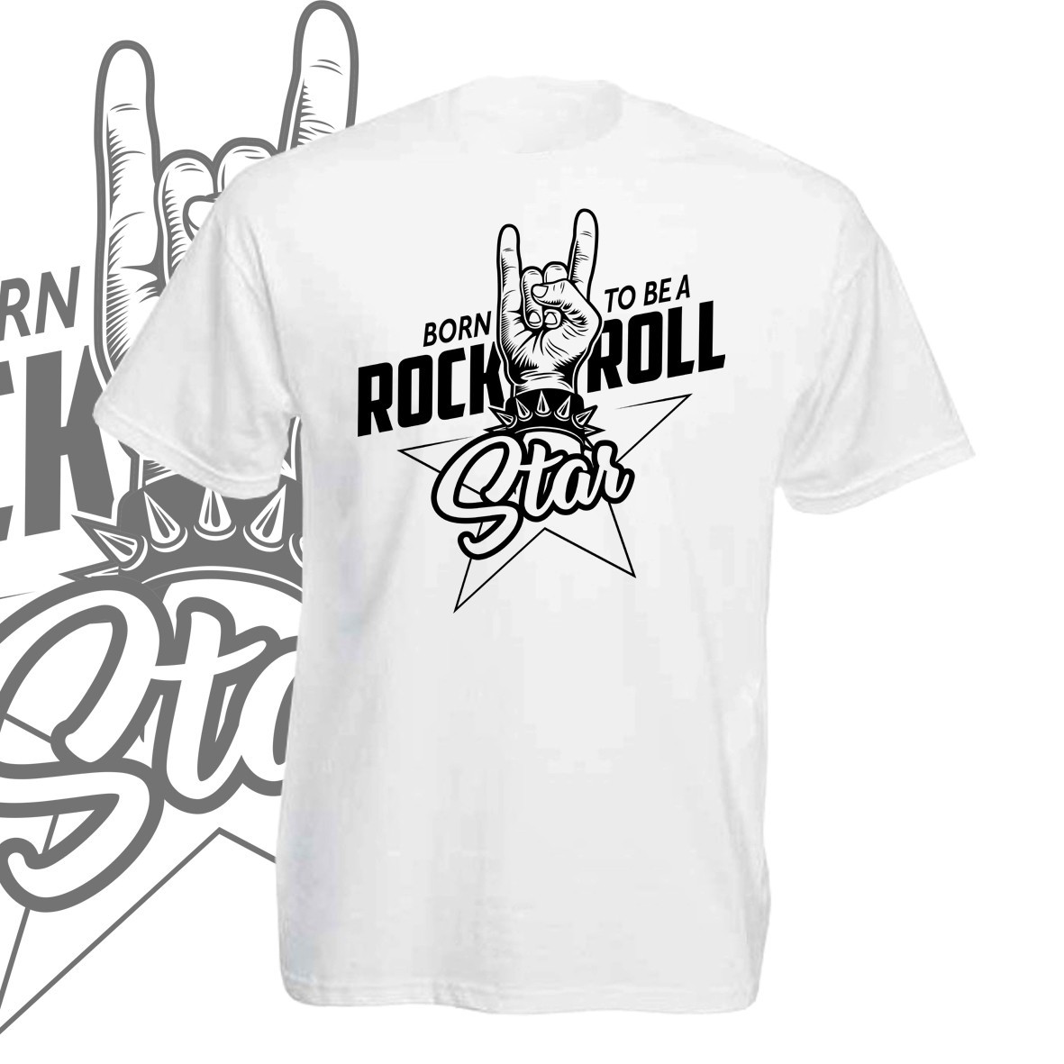 

Футболка GBI "Born to be a RockNRoll Star" прямая классика, белый, XXL, ФБ-0146