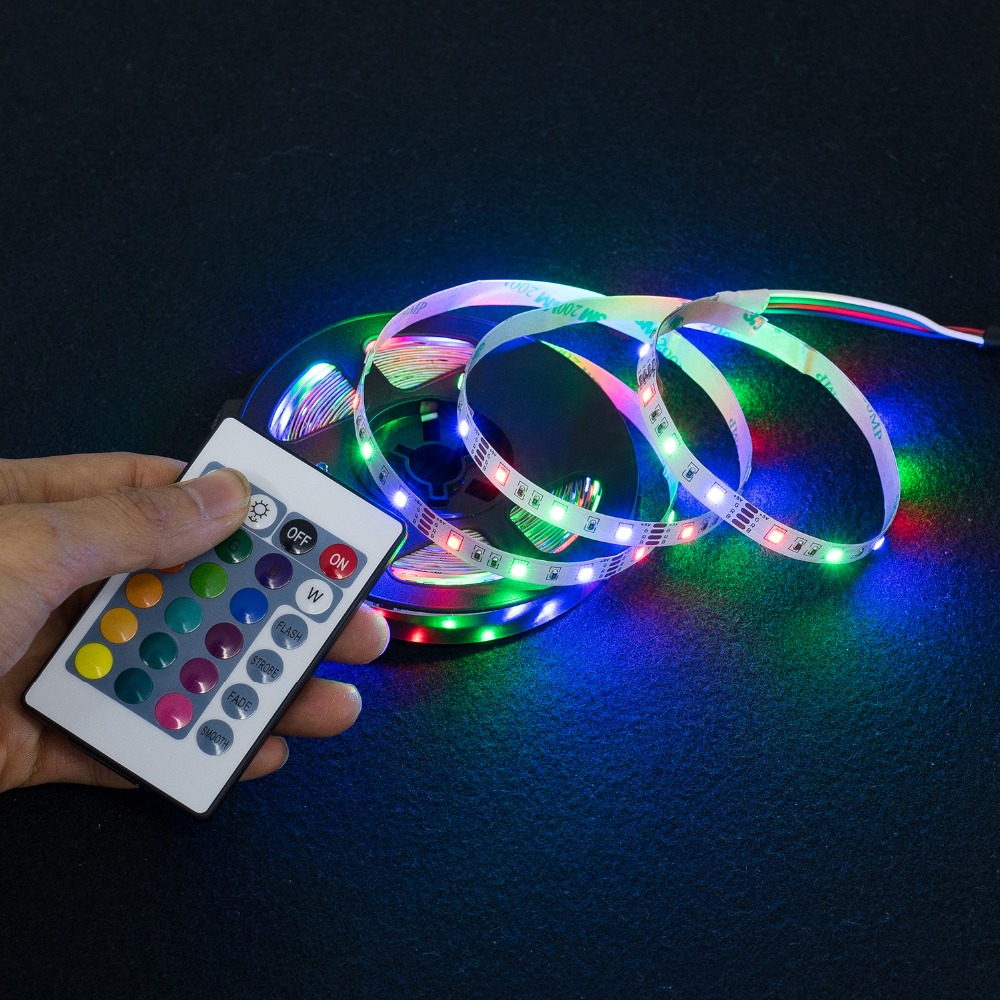 

Светодиодная цветная LED подсветка для телевизора и монитора с пультом д/у, USB 4м 2835SMD