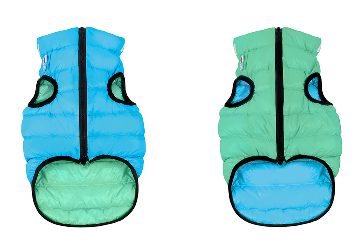 

Курточка двухсторонняя светящаяся AiryVest Lumi, салатово-голубая XS 22
