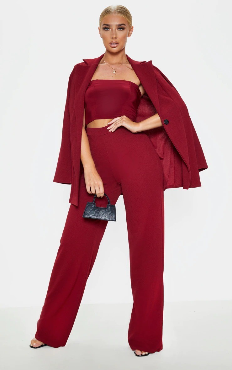 

Брюки Boohoo  бордовый 8527123004390, Брюки Boohoo 38 бордовый 8527123004390