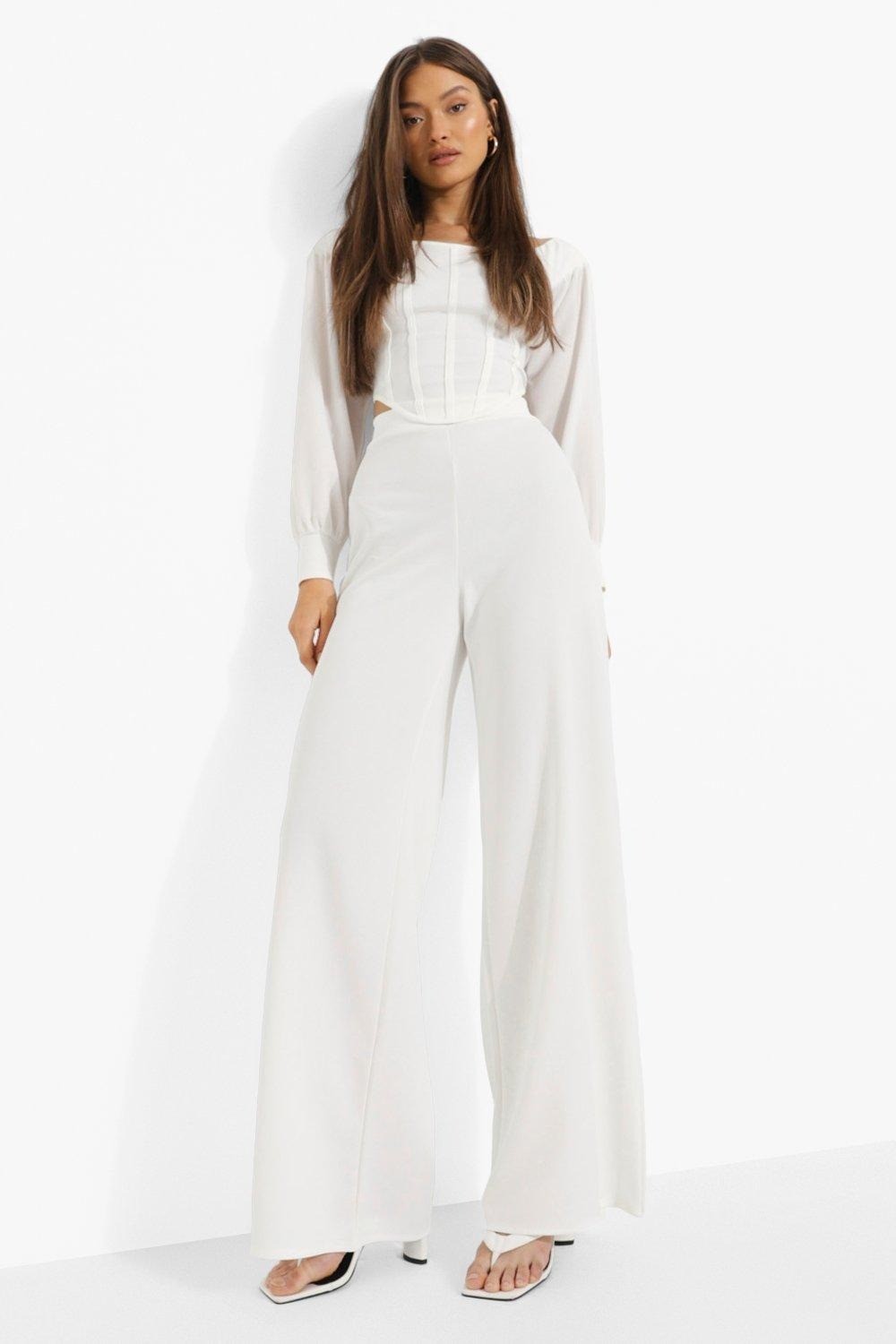

Брюки Boohoo  белый 8527123004459, Брюки Boohoo 40 белый 8527123004459