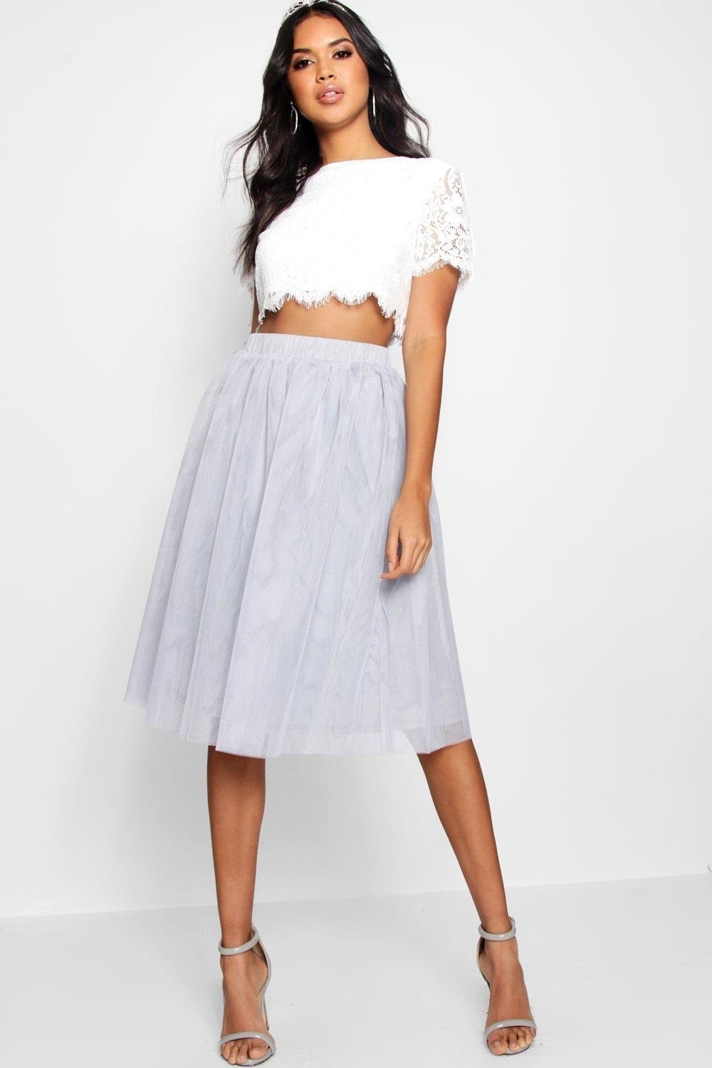 

Юбка Boohoo  серый 8527123003854, Юбка Boohoo 38 серый 8527123003854