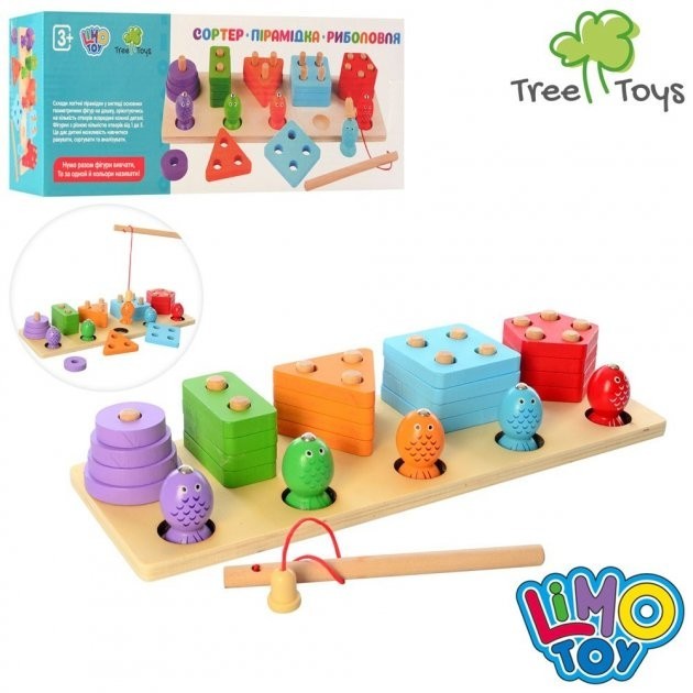 

Деревянная игра 2 в 1 LimoToy MD 2177 Геометрика с магнитной рыбалкой