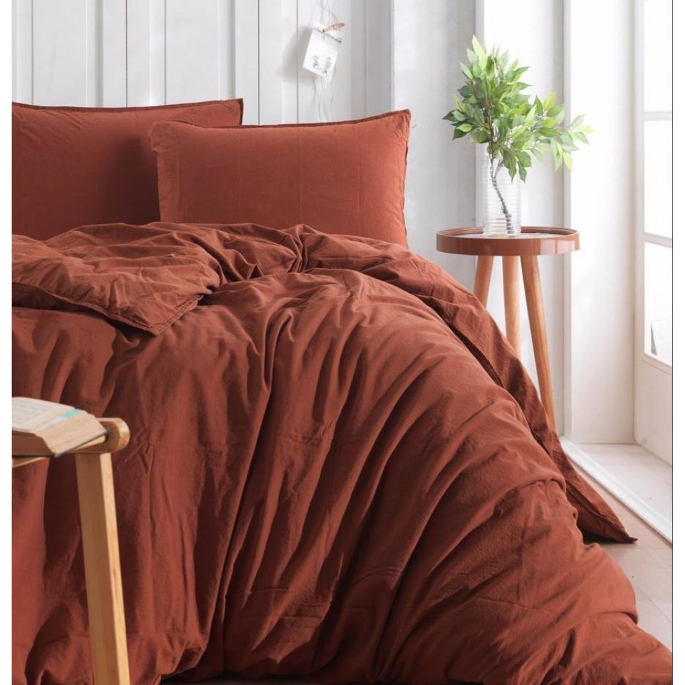 

Комплект постельного белья SoundSleep Stonewash Adriatic евро brown коричневый