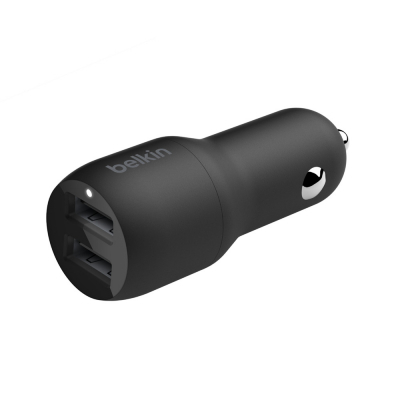 

Зарядное устройство Belkin Car Charger (24W) Dual USB-A, USB-A - Lightning, 1m, black