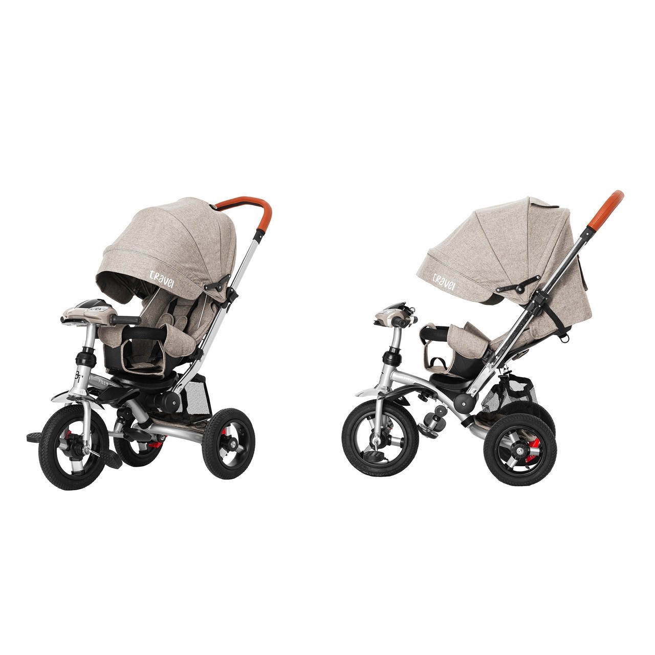 

Велосипед триколісний TILLY TRAVEL T-387/1 Бежевий льон