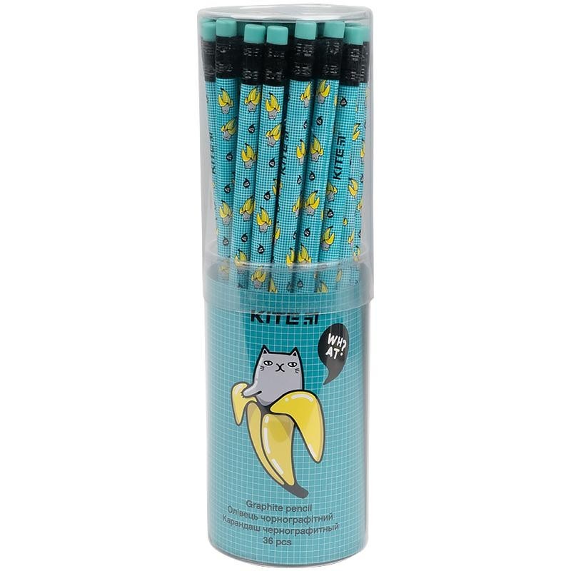 

Простые карандаши с ластиком Набор 36шт Kite Bananas