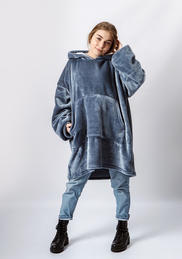 

Толстовка-Плед c Капюшоном и Руковами Fluffy Hoodie Серый