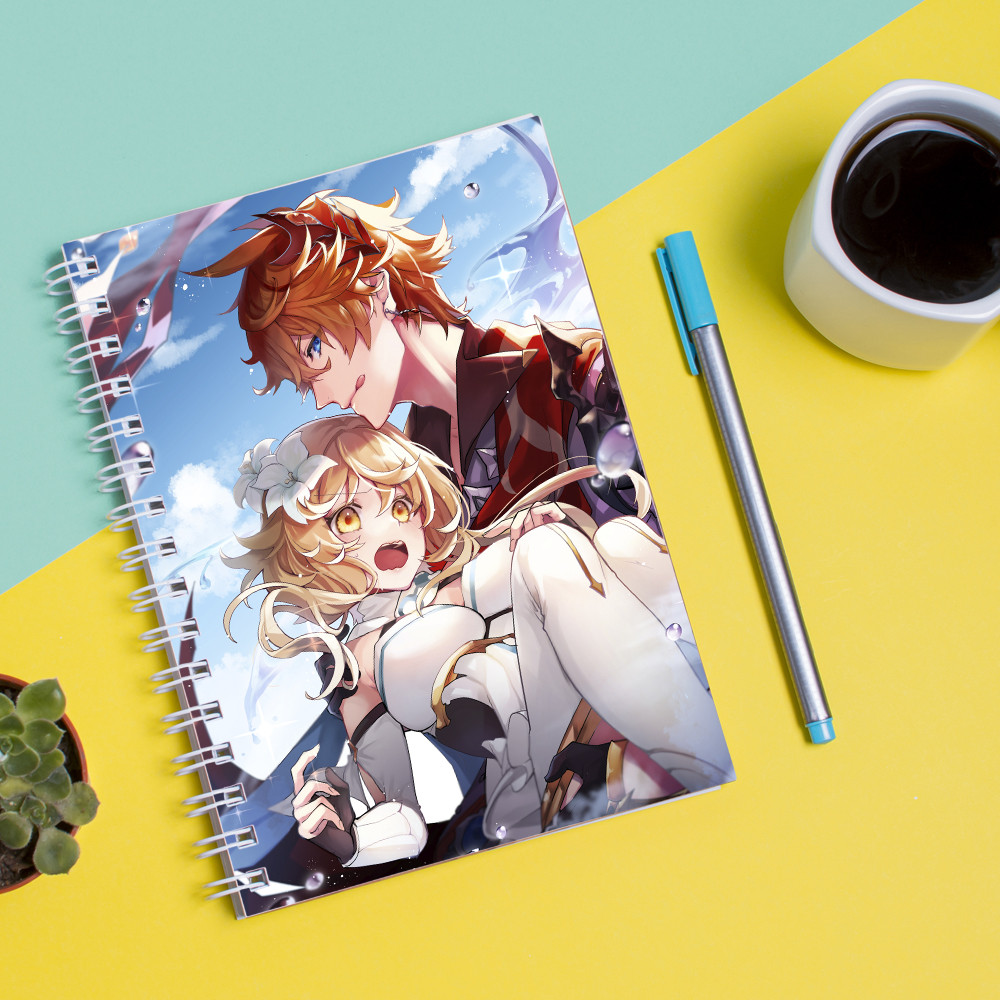 

Скетчбук Sketchbook для рисования с принтом Genshin Impact - компьютерная игра 8