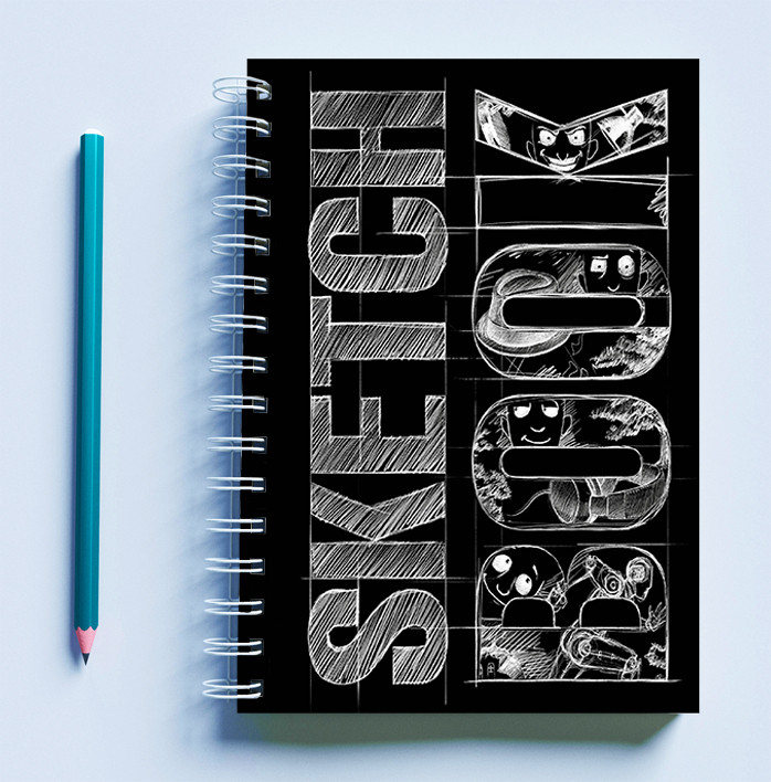 

Скетчбук (Sketchbook) для рисования с принтом "Sketch Book (черная обложка)"
