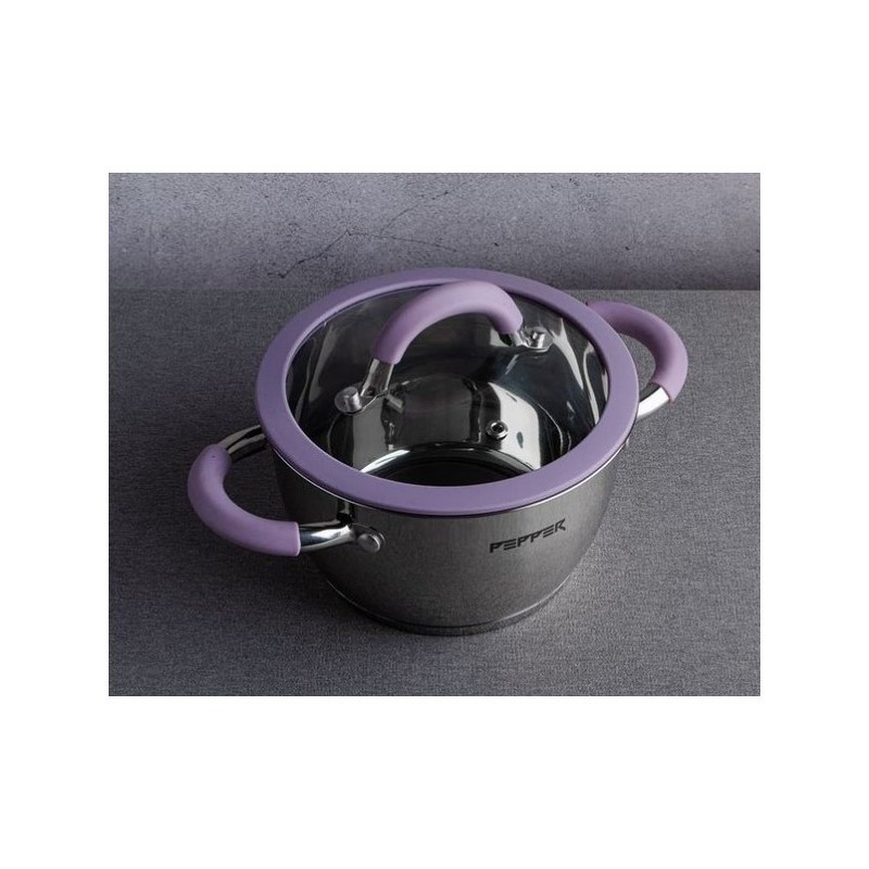

Кастрюля PR-1109-20 Purple iris PEPPER Крышка с силиконовым ободком 20 см 3.2 л